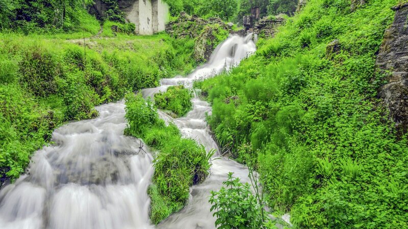 Vignobles du Bugey et vue sur les montagnes de l'Ain